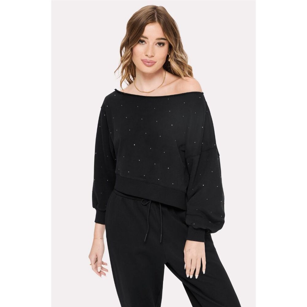Yitty Bling Thing Off-The-Shoulder Sweatshirt